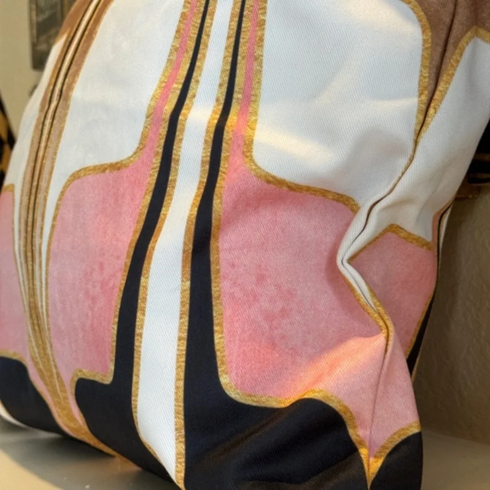 Society6 MCM Pillow Case Watercolor Abstract/ Gold, Blush‎ Pink, Brown